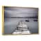 Designart - Pier and Boats at Seashore - Bridge Framed Canvas Art Print